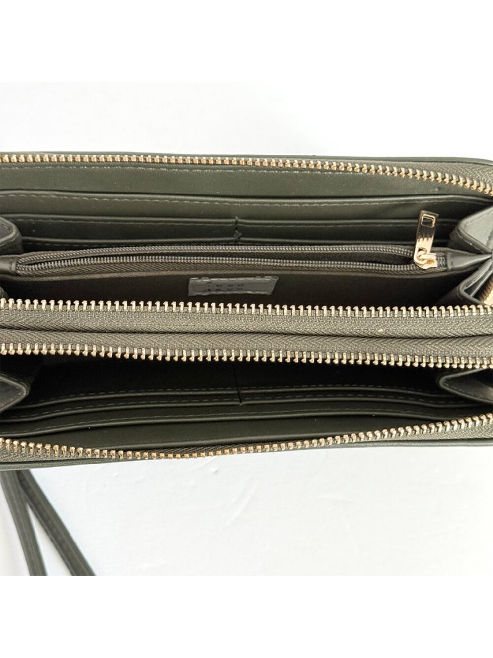 A New Day Olive Green Leather Wristlet Clutch - Picture 5 of 8